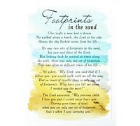 Footprints Sand Passing Graveside Grave Card Keepsake Prayer Bereavement Poems