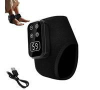 Footrenew Triple Method Massager,New Upgraded Model with Vibration 5 Levels and 5 Temperature Levels, Wireless & Portable Heated Ankle Wrap for Home/Office/Travel (Black,1pc)