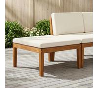 Footrest Natural Solid Acacia Wood 60x60x30cm Outdoor Cream White Cushion SeatXL
