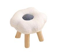Footrest Sofa Footstool Comfortable Pouf Flower Shape Multipurpose Ottoman Small Foot Stool for Bedroom Apartment Bedside Porch Playroom, White