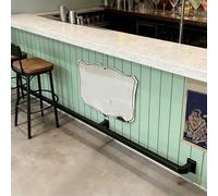 Footrest Square Tube Railings Black Customizable Size, Wall Mount Bar Foot Rest Rail Kit for Kitchen Islands, Heavy Duty Rail for The Foot Rest(310cm/10.1ft)