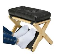 Footrest Under the S - Two-Stage, Friction-Free, Comfortable Wooden Workplace Stool, Limb Lift Tool, Sole Relaxation System, System for House Hostel, Business, Flat Library