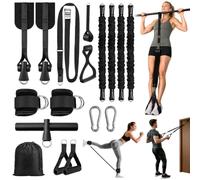 Foots Pull Up Assistance Bands, Heavy Duty Resistance Band | Four 30 lb bands stack up to 120 lb for pedal, ankle, door-anchor and assisted pull-up workouts at home or on the go.