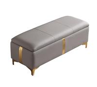 Footstool Bench Storage Stool Window Seat Bench Upholstered Bench, Rectangular Shoe Changing Stool Coffee Table Bed End Stool Sofa Stool, for Living Room Bedroom Entrance (Color : Light Gre