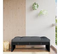 Footstool Black Solid Pine Wood 120x80 cm Outdoor Garden Slatted Footrest small
