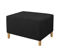 Footstool Cover Rectangle, Ottoman Covers Stretch, Storage Stool Cover, Footstool Protector Cover Dustproof, Ottoman Slipcovers (Black,S)