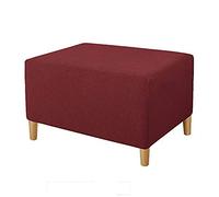 Footstool Cover Rectangle, Ottoman Covers Stretch, Storage Stool Cover, Footstool Protector Cover Dustproof, Ottoman Slipcovers (Red,S)