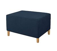 Footstool Cover Rectangle, Ottoman Covers Stretch, Storage Stool Cover, Footstool Protector Cover Dustproof, Ottoman Slipcovers (Navy,L)