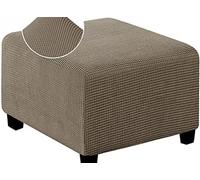 Footstool Cover Velvet, Square Wear-Resistant Stretch Footrest Foot Stool Ottoman Pouffe Slipcover, Sofa Stool Protector With Elastic Bottom For Living Room ( Color : #12 , Size : 25-30in(62-76cm) )