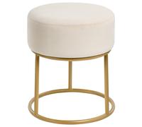 Footstool DELCO Velvet Light Beige