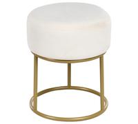 Footstool DELCO Velvet Off-White