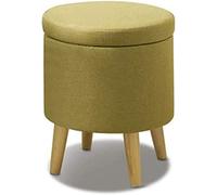 Footstool Foot Stool Foot Rest Footstool Storage Low Stools Round s Chair Sitting Cushion Feet Stool,4 wooden leg support With cover Large storage space,A