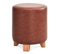 Footstool Household Beech PU Outside Waterproof Strike Prevention Round Low Stool Comfortable and durable