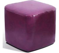 Footstool Leather Upholstered Cube Pouf Ottoman,pouffe Footstool Solid Wood Square Leather Small Bench (F 30x30x30cm(12x12x12))