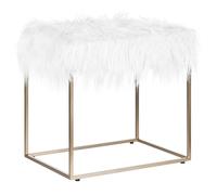 Footstool MANHATTAN Faux Fur White