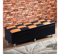 footstool,Modern Ottoman Faux Leather Upholstered Rectangle Storage Bench Footrest Shoe Changing Stool For Living Room Bedroom Entryway Hallway-G 70x40x40cm(28x16x16inch) (I 90x40x