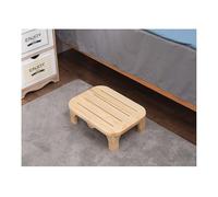 Footstool, One Step Stool ，Solid Wood Material, Polished and Rounded, Non-Slip Foot Pads, Strong Load-Bearing Capacity(Varnish)