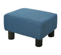 Footstool Ottoman Cube Chic Linen Fabric with 4 Plastic Legs Brown HOMCOM