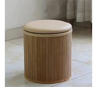 Footstool, Ottoman Footstool Ottomans Foot Stool Round Foot Stools Shoe Change Stool Storage Stool Bamboo Footstool Ottomans for The Bedroom Footstools for Living Room, K