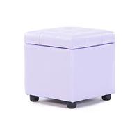 Footstool Ottoman Storage Leather Footstool Water Resistant Foot Stools Concealed Storage Storage Box Square Rectangle Foot Stool,brown-35 * 35 * 35cm (Light Purple 42 * 42 * 40cm)