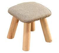 Footstool Seat Cube Stool Cube with Home Shoe Bench Stool Made of Fabric Comfortable and Breathable Sitting is Not Tired Stool Made of Solid Wood Bearing 100 kg 28 x 28 x 28 cm Ottoman Stool