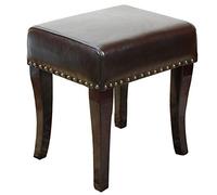 Footstool Step Stools Work Stool Shower Stool Genuine Leather Waterproof Solid Wood Rivet Dirty Change Shoes Make Up Locker Room Comfortable and durable