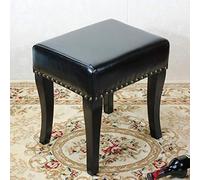 Footstool Step Stools Work Stool Shower Stool Genuine Leather Waterproof Solid Wood Rivet Dirty Change Shoes Make Up Locker Room Comfortable and durable