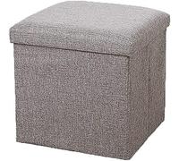 Footstool Storage Ottoman,Cube Foot Rest Stools,Foldable Storage Boxes Footrest Step Stool,Folding Linen Storage Ottoman -Table Seat Tray Top Coffee Table,Grey