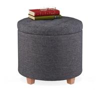 Footstool storage ottoman decorative pouffe multifunctional seat 40 litres