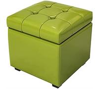 Footstool Storage Ottoman,Leather Ottoman Foot Rest,Premium Foot Stool Cube Ottoman With Storage,Modern Storage Stool Ottoman,Green,60X40X42Cm