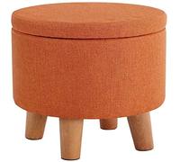 Footstools Storage Ottomans Stool Ottoman Chest Detachable Cloth Cover Chair Cotton Linen Round Small Bench Modern Simple Shoe Changing Stool With Wooden Legs Home Decor Chair