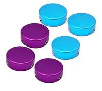 Footswitch Topper Guitar Pedal Button Caps with 3 Set Screws and Protective Fitting Increasing Accuracy,Comfort for Common 3/8"Switches | SOLUTEK BUTTONS V1 Skirt-less 6Pcs (#2_Purple.Lightblue)