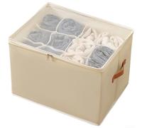 Footwear and Apparel Storage Box with Collapsible Design Sturdy PP Board Core and Oxford Fabric Exterior (Rice)