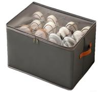 Footwear and Apparel Storage Box with Collapsible Design Sturdy PP Board Core and Oxford Fabric Exterior (Ash)