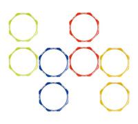 Footwork Trainer Agility Fitness Hoops Kit Hurdle Rings 15.8inch 8pcs | Sturdy PE and PP Plastic with Grip-enhanced Textured Anti-slip Surface, Includes Carry Case Storage Bag