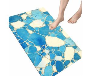 Fooyho Bath Mat, Bathroom Mat Abstract Stone Bath Mat Quick Dry, Super Absorbent Bath Mats Non Slip 28x47in Large Bath Mat, Thin Bathroom Rug Carpet for Home, Door, Kitchen, Toilet, Bathtub, Sink 479