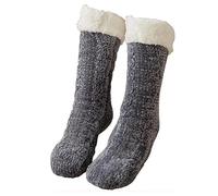 Foozie Women's Christmas Socks - Super Soft, Warm, Cozy, Thick, Fuzzy, Non-Slip (UK, One Size, Dark Gray)
