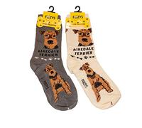 Foozys Unisex Crew Socks | Canine/Dog Collection | Airedale Terrier