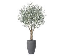 Fopamtri Artificial Olive Tree 240 cm Fake Plants with Lifelike Olive, Tall Faux Silk Olive Plant in Large Planter UV Resistant Indoor Outdoor Home Balcony Garden Decor (1 Pack)