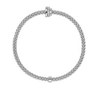 Fope Flex'it Prima 18ct White Gold 0.10ct Diamond Bracelet - XS FPE-1013/XS