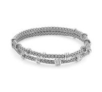 Fope Flex'it Prima 18ct White Gold 0.37ct Diamond Two Row Bracelet - S FPE-1457/S