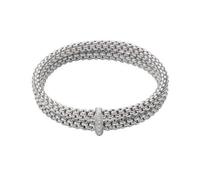 Fope Flex'it Solo 18ct White Gold 0.22ct Diamond Double Bracelet - L