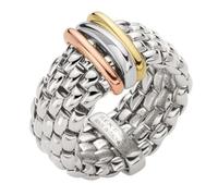 Fope Panorama 18ct White Gold Mixed Rondelle Flexible Ring - XL FPE-1730/XL