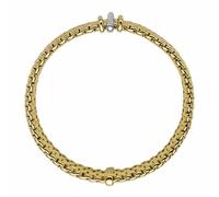 Fope Panorama 18ct Yellow Gold 0.08ct Diamond Mixed Rondelle Bracelet - XL