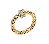 Fope Solo 18ct Yellow Gold 0.17ct Diamond Flexible Ring - M FPE-1691/M