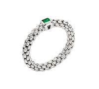Fope Souls 18ct White Gold Emerald Flexible Ring - M FPE-1709/M