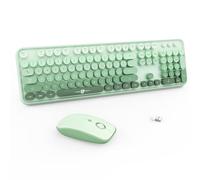 FOPETT Wireless Keyboard and Mouse Sets (V2020 Green Gradient)