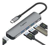 Fophmo USB C Hub, 5 in 1 USB-C Multiport Dongle Adapter with 4K HDMI, USB 3.0 5Gbps Data Port, 55W PD, Ultra Slim Portable Data Hub Applicable for Laptop/Mac Pro/iMac/iPad/TV/Chromebook, Type-C Device