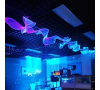 FOPLIT LED Fiber Optic Mesh Light Kits for Ceiling Wall Party Halloween Decoration - Plastic Optical Fibre Netting Light Up Christmas Trees (3.3 Yards (3 Meters) mesh)
