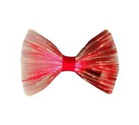 FOPLIT LED Light Up Bow Tie Wireless for Men - Flashing Fiber Optic Bowtie Glow in the Dark for Party Halloween Christmas, Red Fabric, Normal